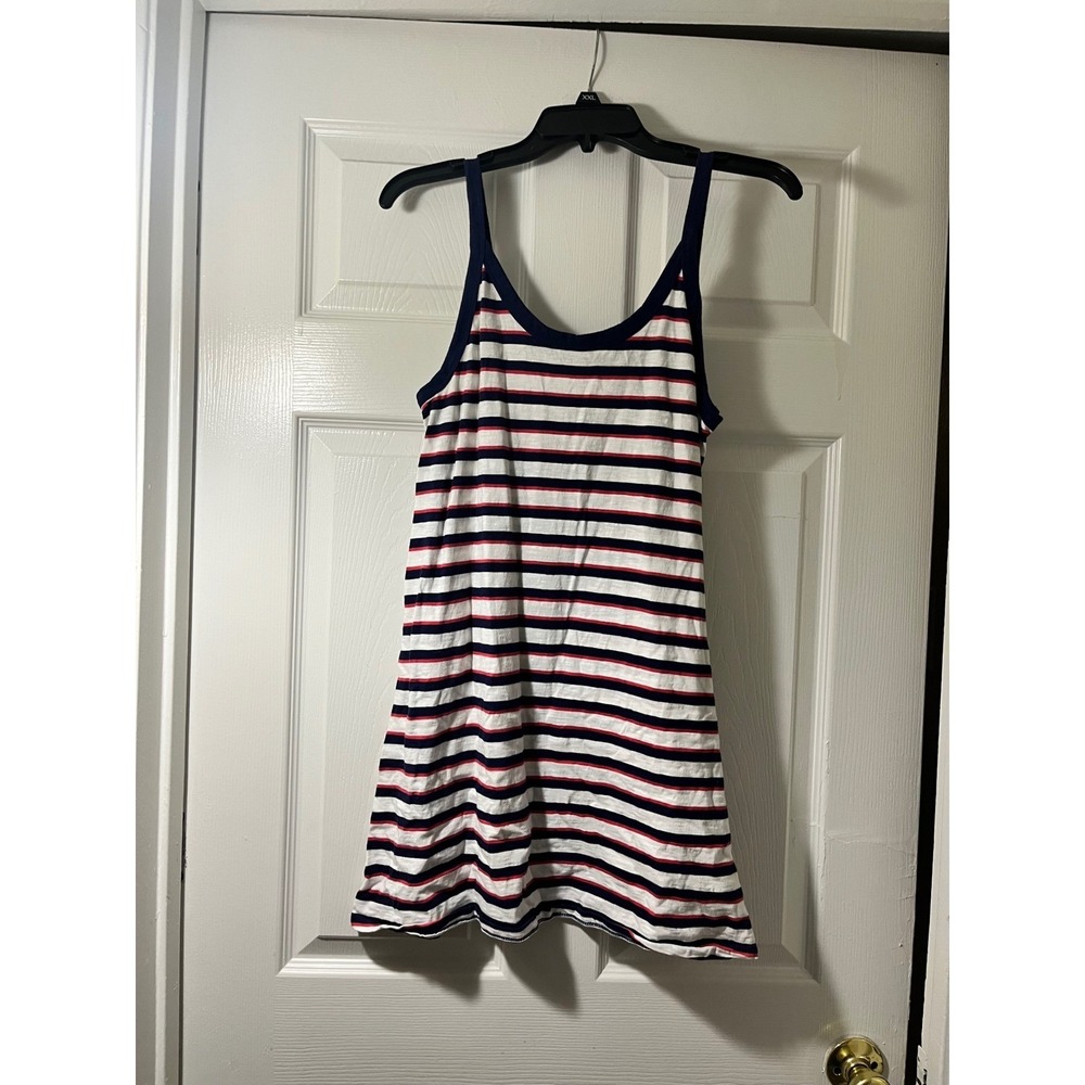 Universal Thread Womens Striped Tank Mini Dress Navy Red White Cotton Small